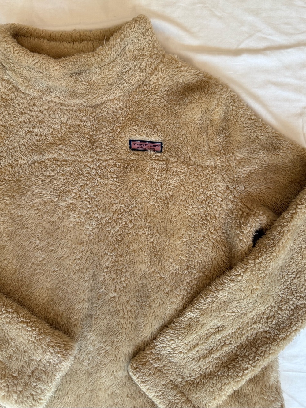 Vineyard Vines Plush Teddy Funnel Neck Relaxed Shep Shirt, Woman’s Medium